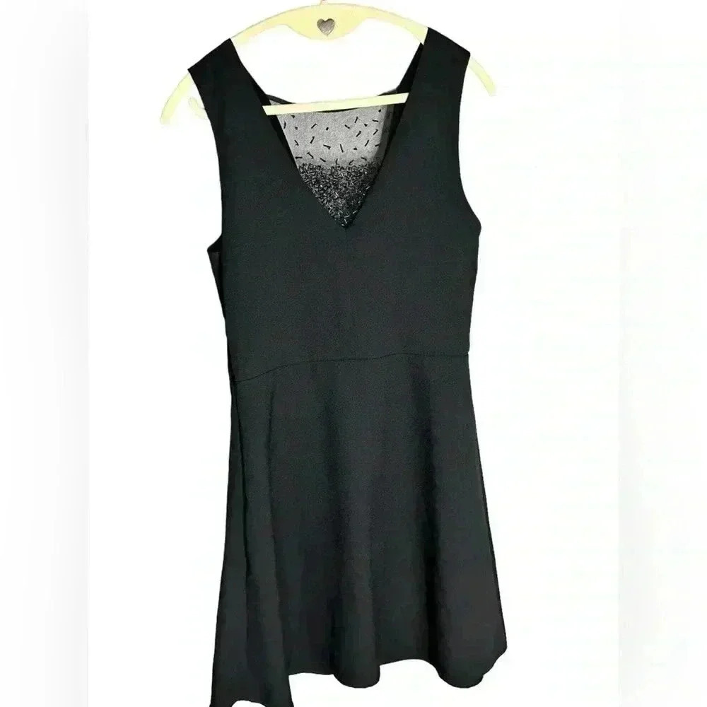 Abercrombie & Fitch Beaded Black Sheer Dress Size Medium - Picture 3 of 4